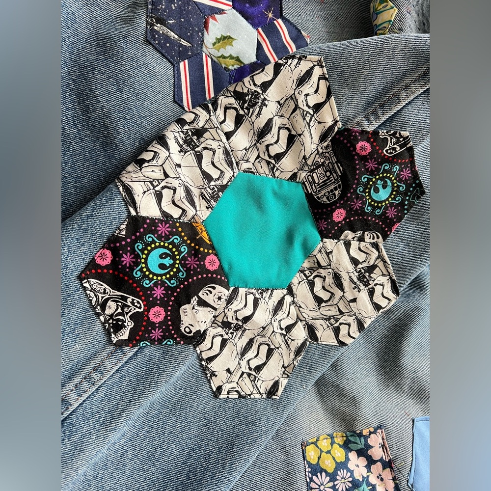 Floral Upcycled Patchwork Denim - Picture 8 of 16